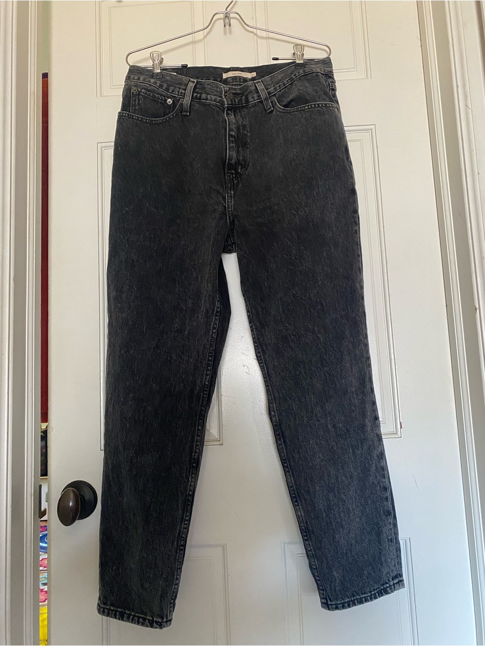 Levi’s Premium Mom Jeans Black Acid Wash 100% Cotton Size 31